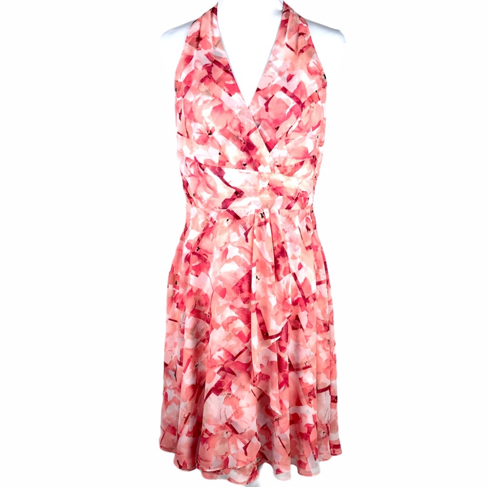 WHBM Pink Floral Halter Dress